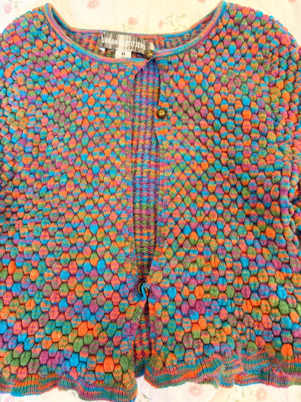 Urban Outfitters Multicolor Cropped Knit Cardigan - Picture 2 of 6